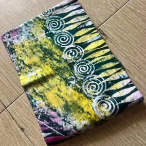 Vibrant Hand-Drawn Abstract Spiral Batik Adire – Authentic Premium Cotton Tie & Dye Art