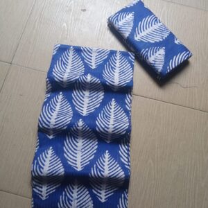 Deep Indigo Geometric Star Batik Adire – 100% Premium Cotton Tie & Dye Fabric