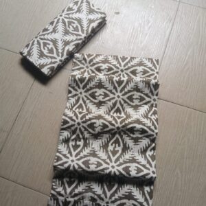 Earthy Olive Tribal Diamond Batik Adire – Premium 100% Cotton Tie & Dye Fabric
