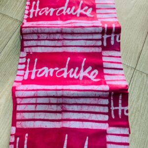 Vibrant Fuchsia Custom-Text Batik Adire – Personalized 100% Cotton Tie & Dye Fabric